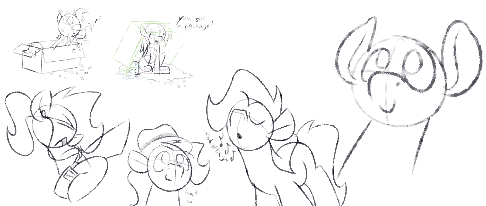 few loose pone sketches, just warmups